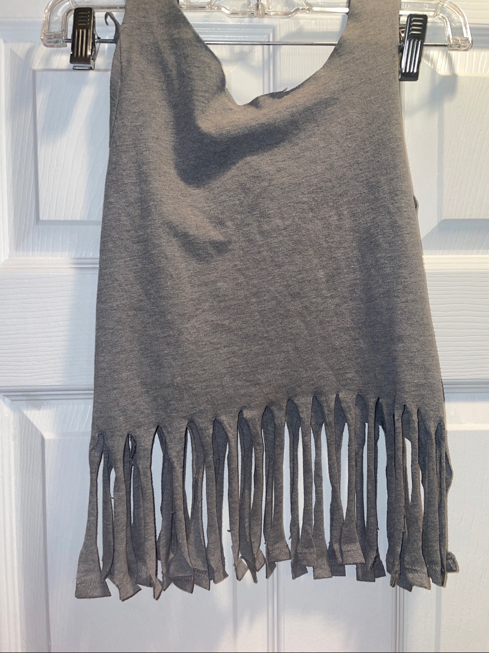 ' Grey Daisy Smile Fringe Tank Top - Picture 2 of 2